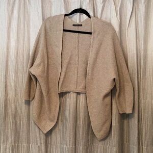 Brandy Melville Cream Cropped Cardigan with Open Front